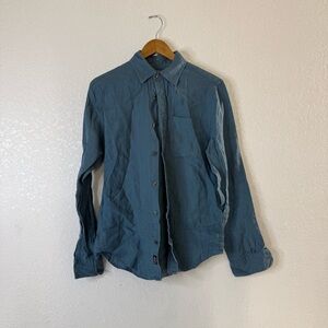 TODD SNYDER 100% Lenin Blue Long Sleeve Button Up Size Small